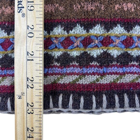 Vintage 90s Woolrich Wool Sweater L Fair Isle Floral Knit Hong Kong Boho Cottage - Picture 12 of 14